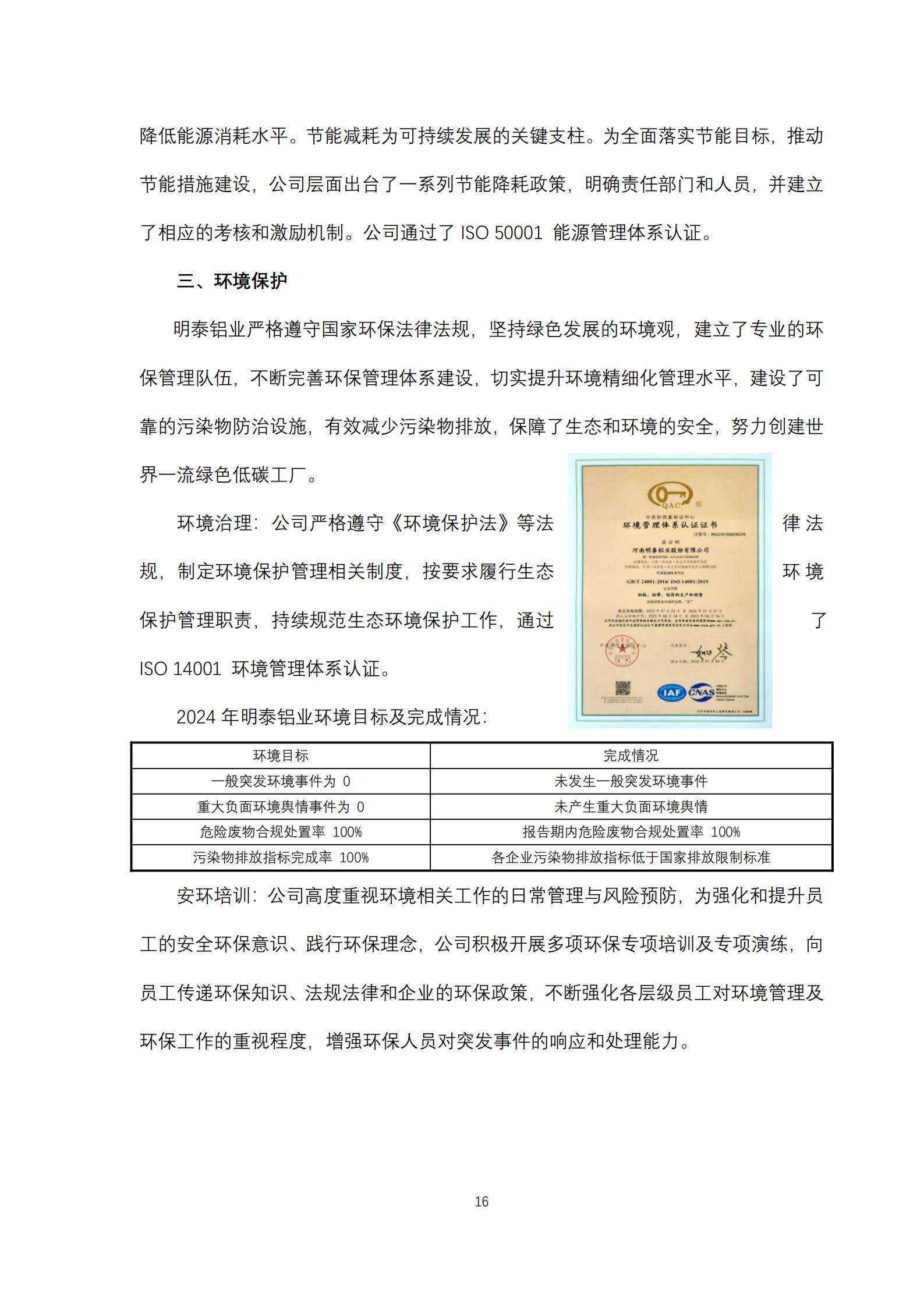 云顶集团铝业2024年度ESG报告