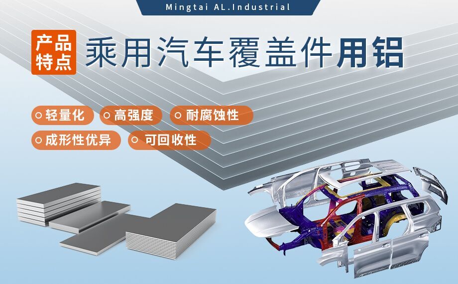 乘用汽车覆盖件用铝5系（5052/5182）6系（6016/6111）铝合金 轻量化、高强度、高成型性